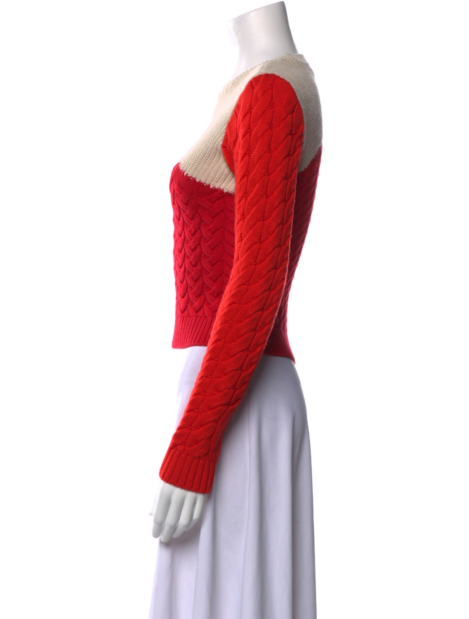 Alice + Olivia Wool Colorblock Pattern Sweater