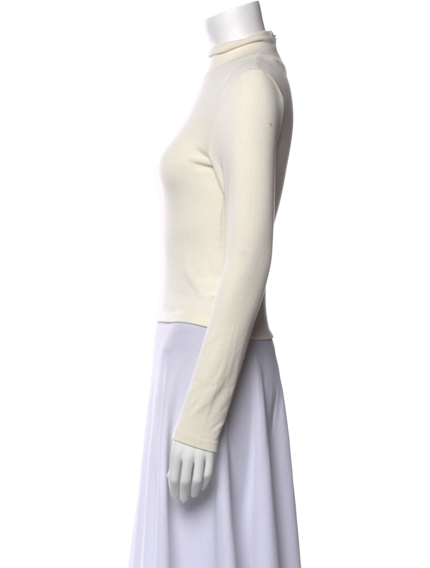 Alice + Olivia Mock Neck Long Sleeve Crop Top