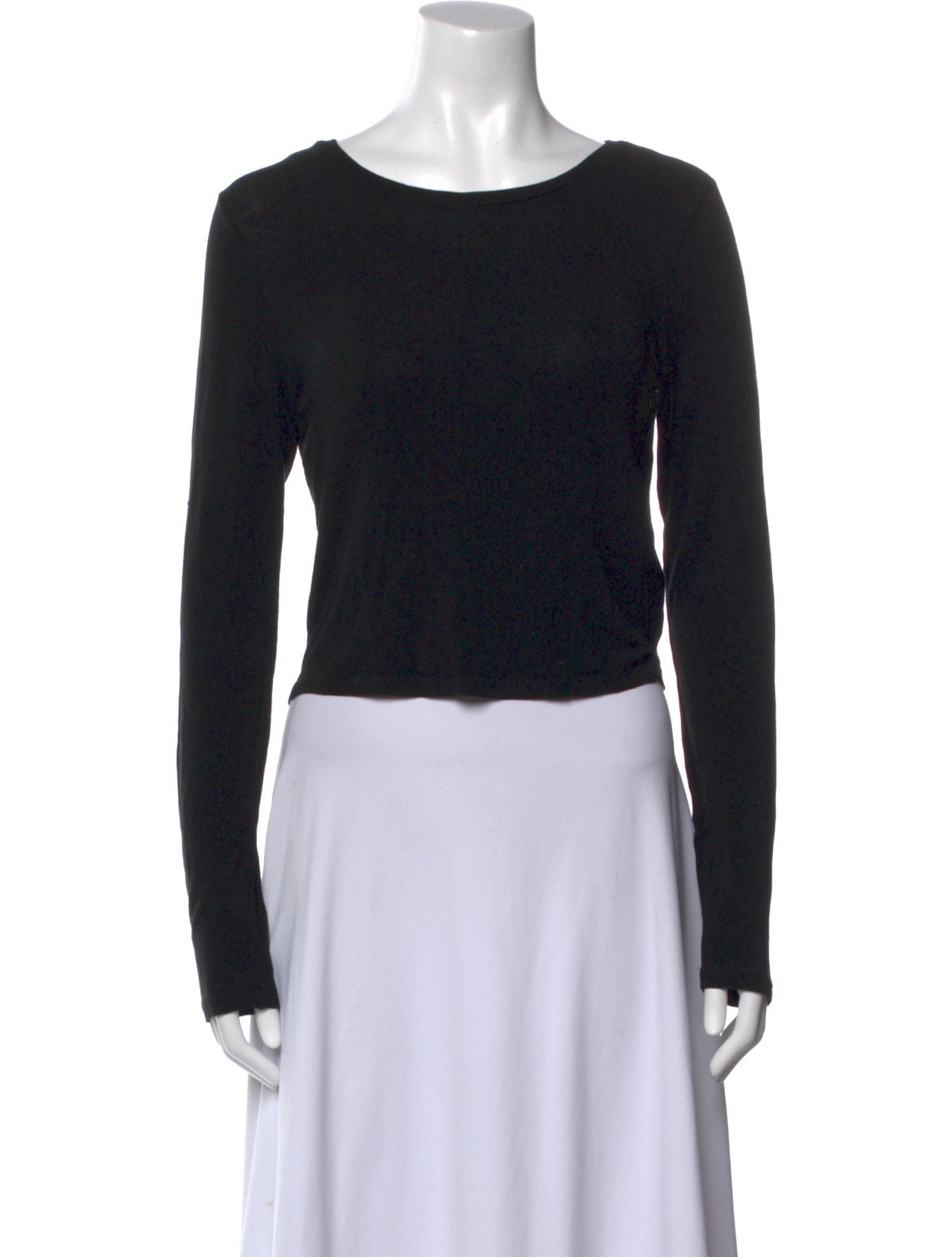 Alice + Olivia Bateau Neckline Long Sleeve Crop Top