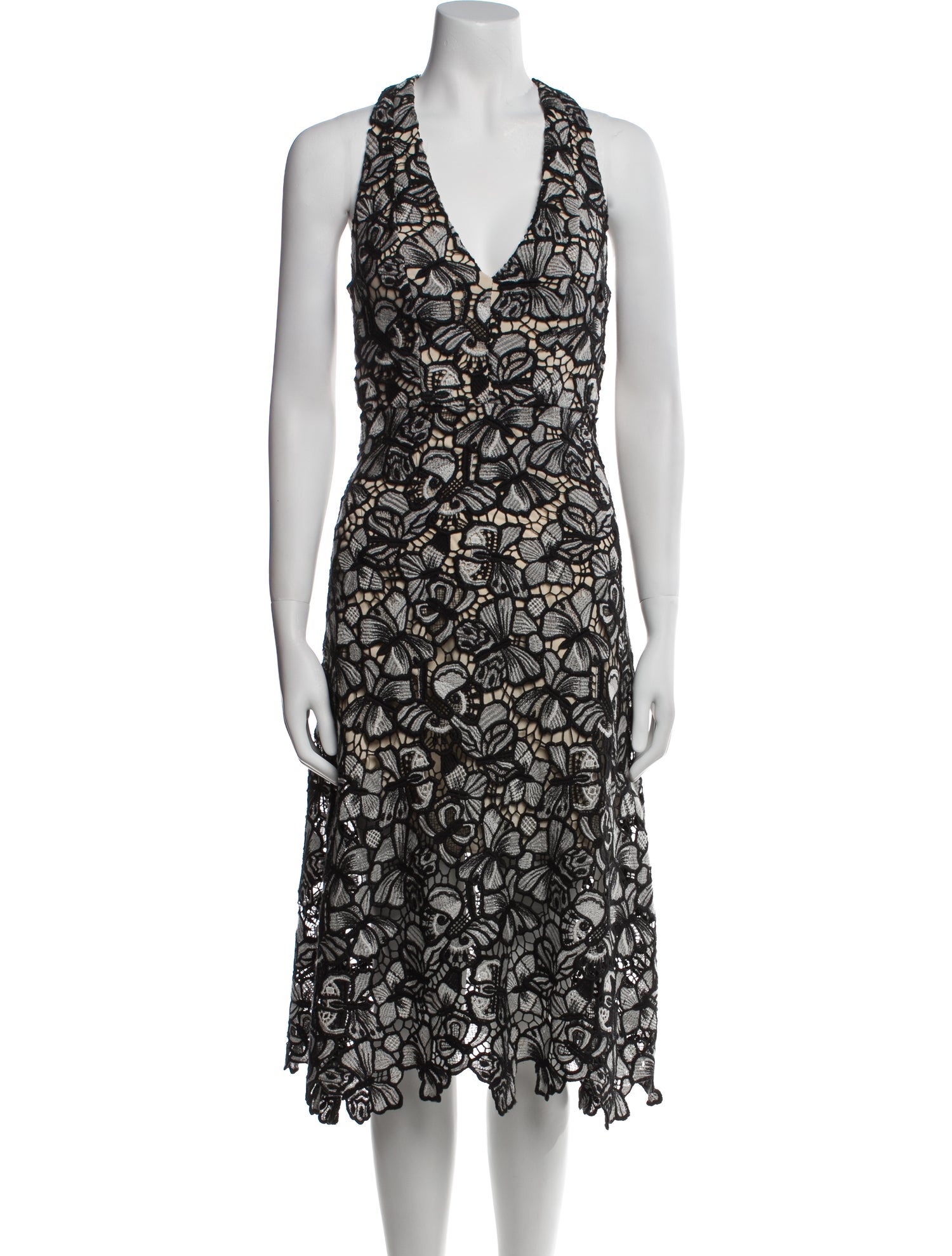 Alice + Olivia Lace Pattern Midi Length Dress