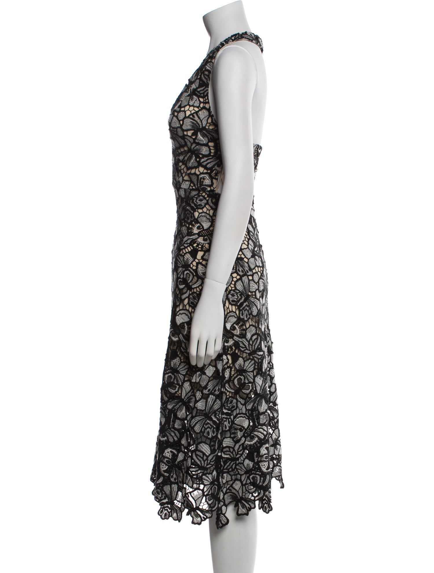 Alice + Olivia Lace Pattern Midi Length Dress