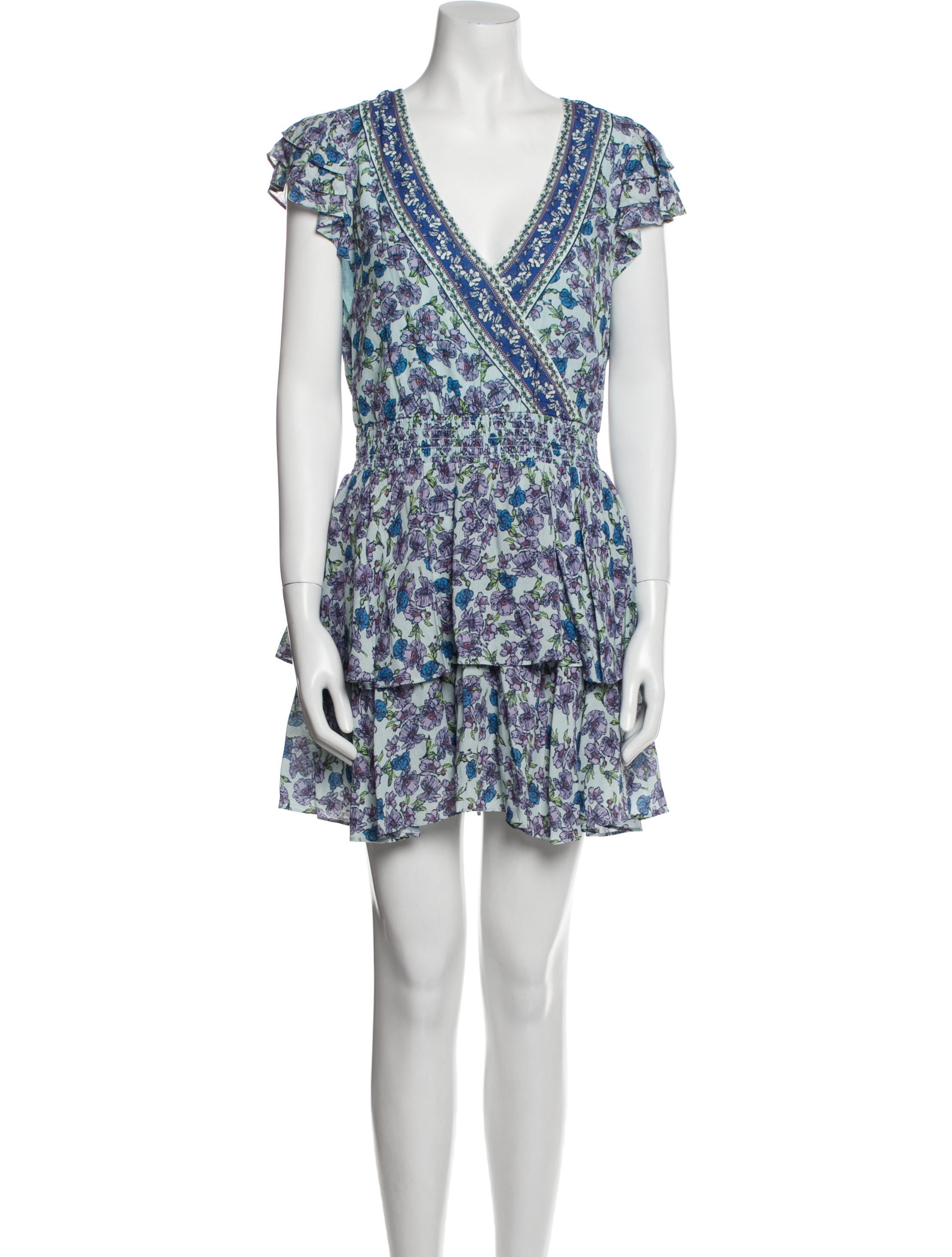 Alice + Olivia Floral Print V-Neck Romper w/ Tags