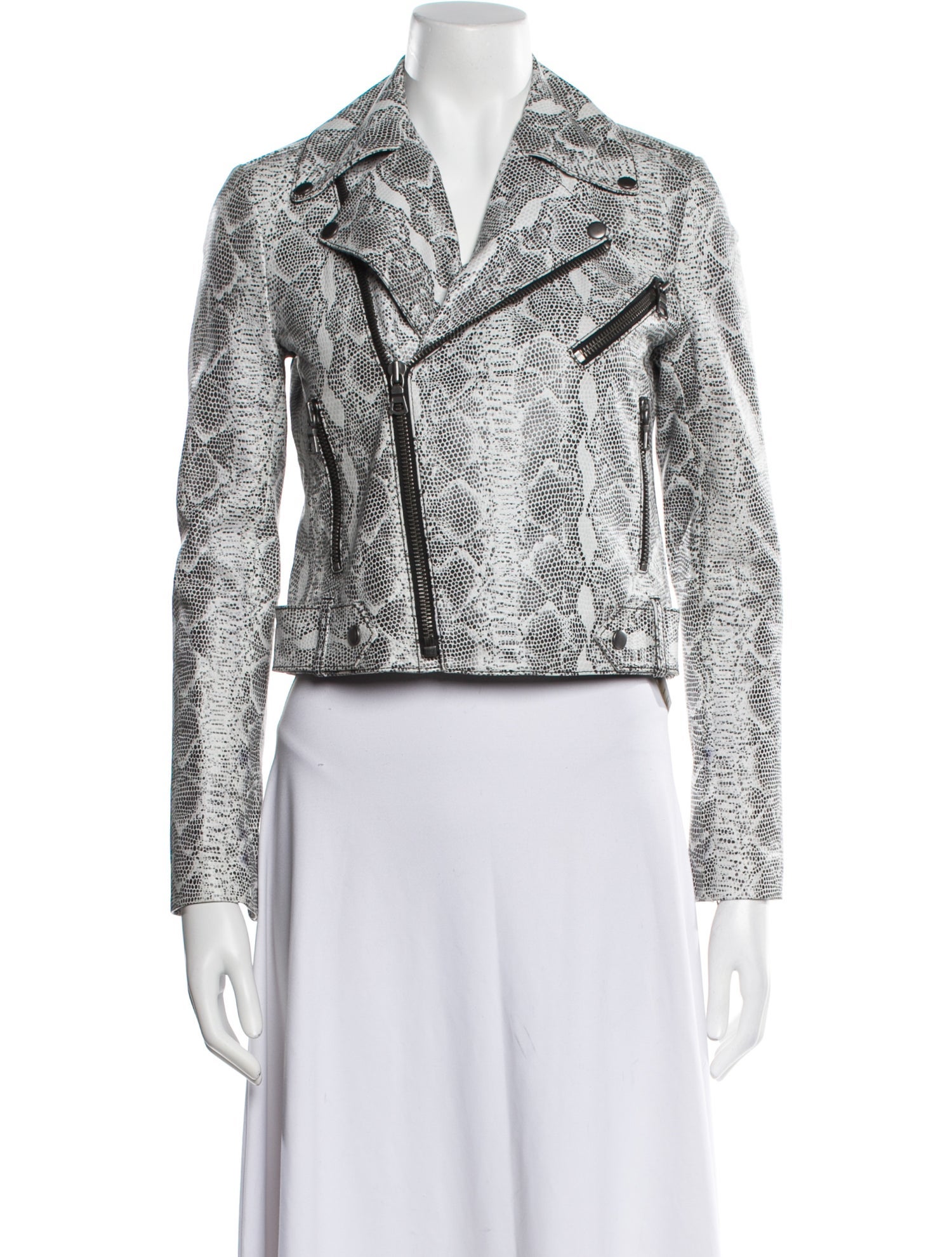 Alice + Olivia Leather Tweed Pattern Blazer