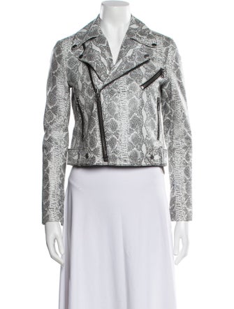 Alice + Olivia Leather Tweed Pattern Blazer