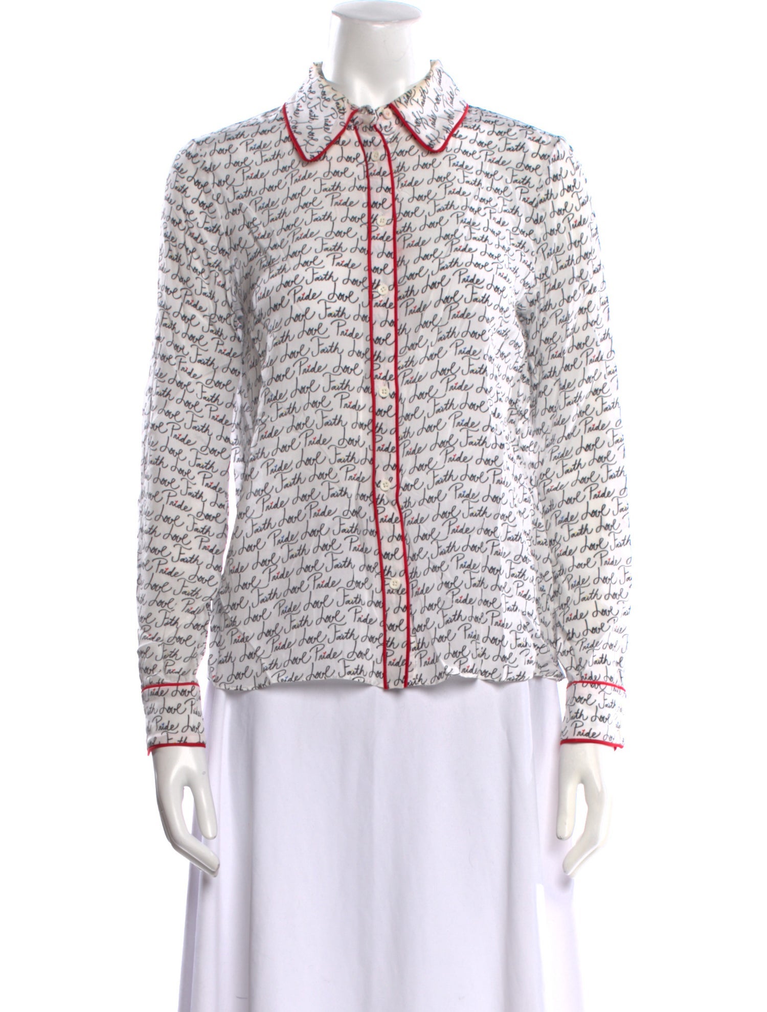 Alice + Olivia Silk Printed Button-Up Top