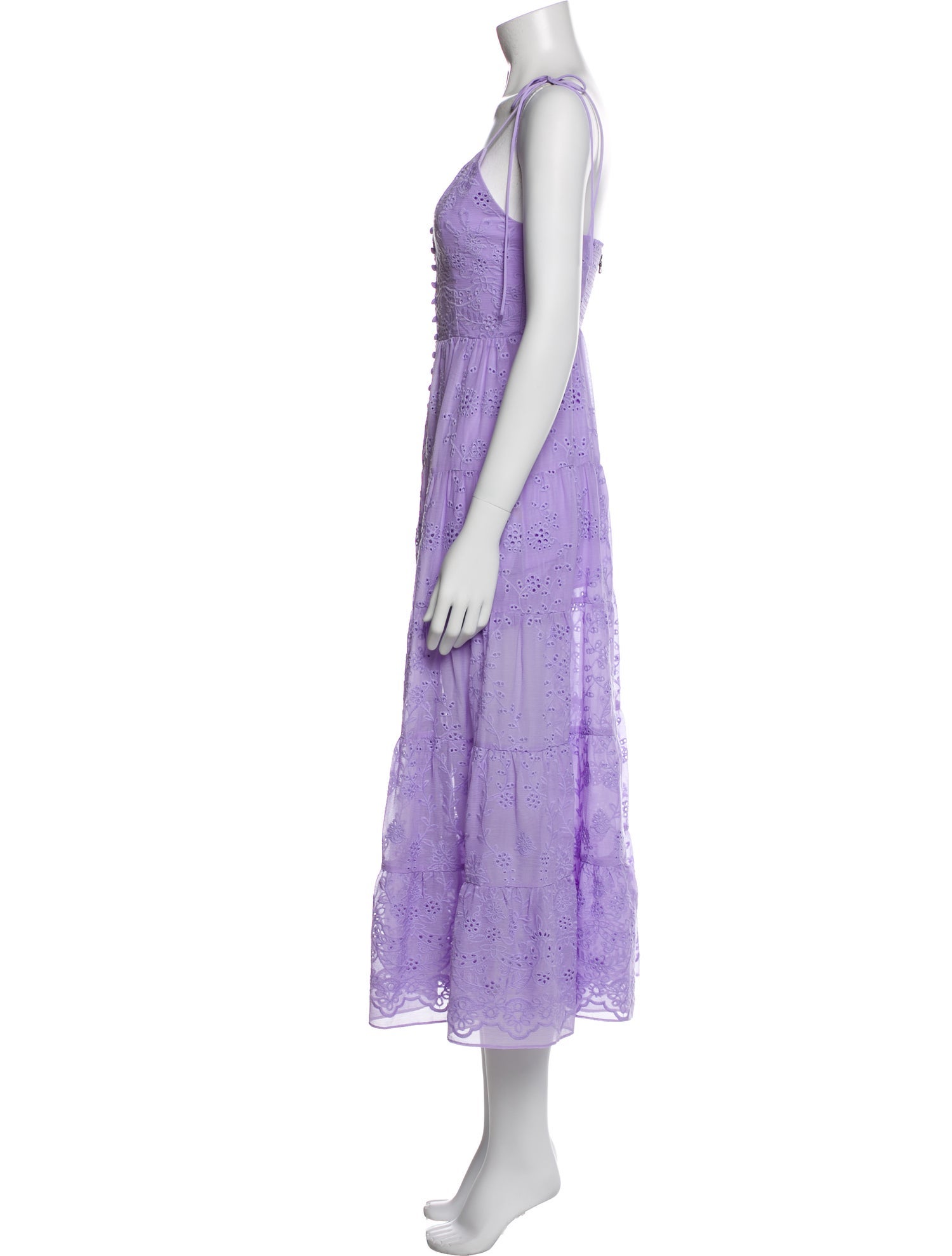 Alice + Olivia Shanti Floral Tiered Dress Midi Length Dress