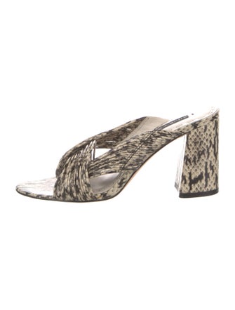 Alice + Olivia Leather Animal Print Slides