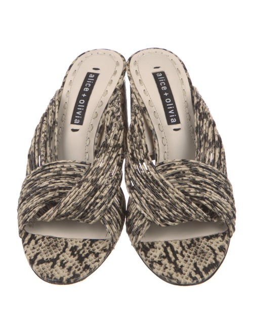 Alice + Olivia Leather Animal Print Slides