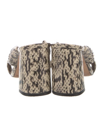 Alice + Olivia Leather Animal Print Slides