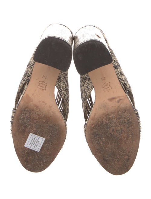 Alice + Olivia Leather Animal Print Slides