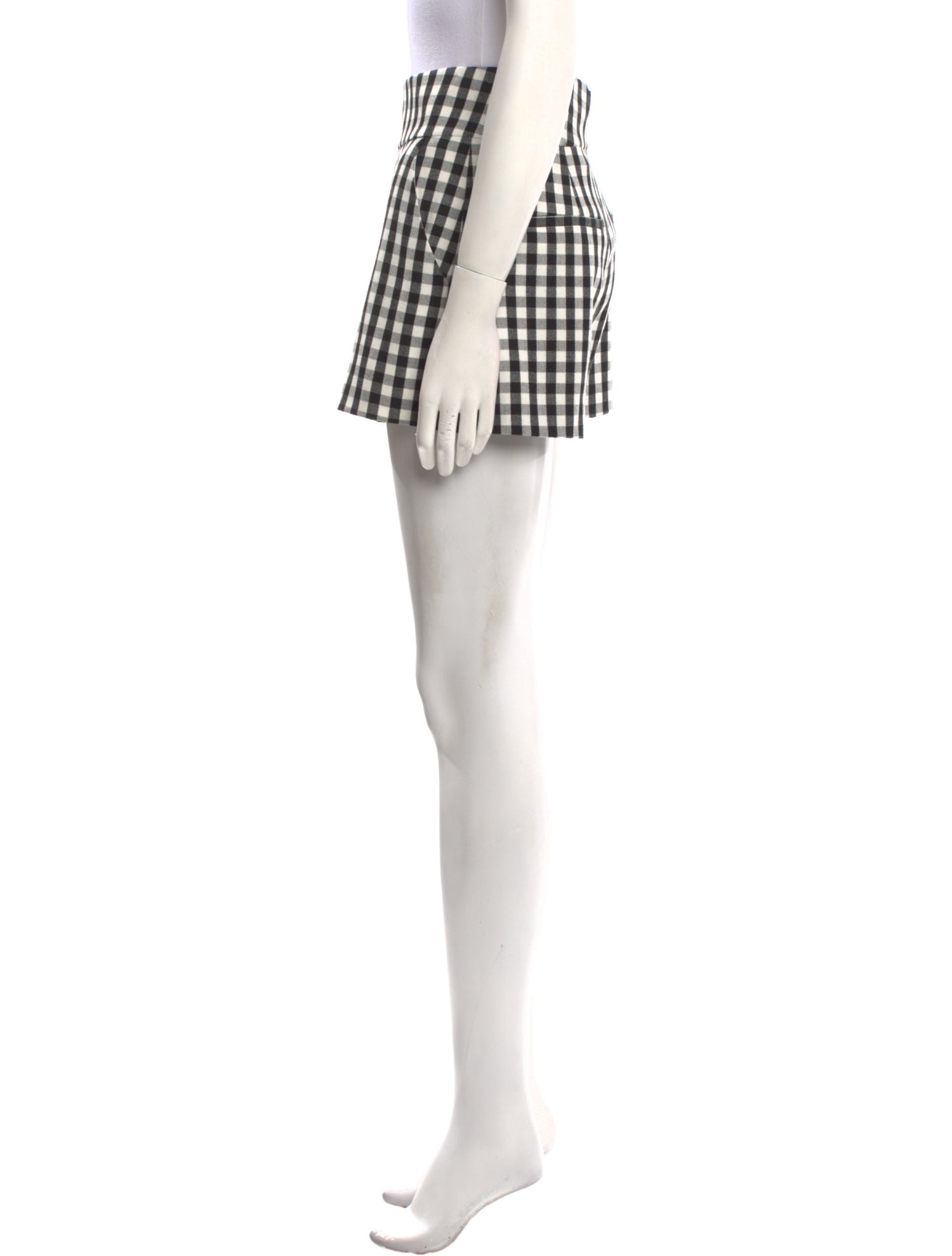 Alice + Olivia Plaid Print Mini Shorts