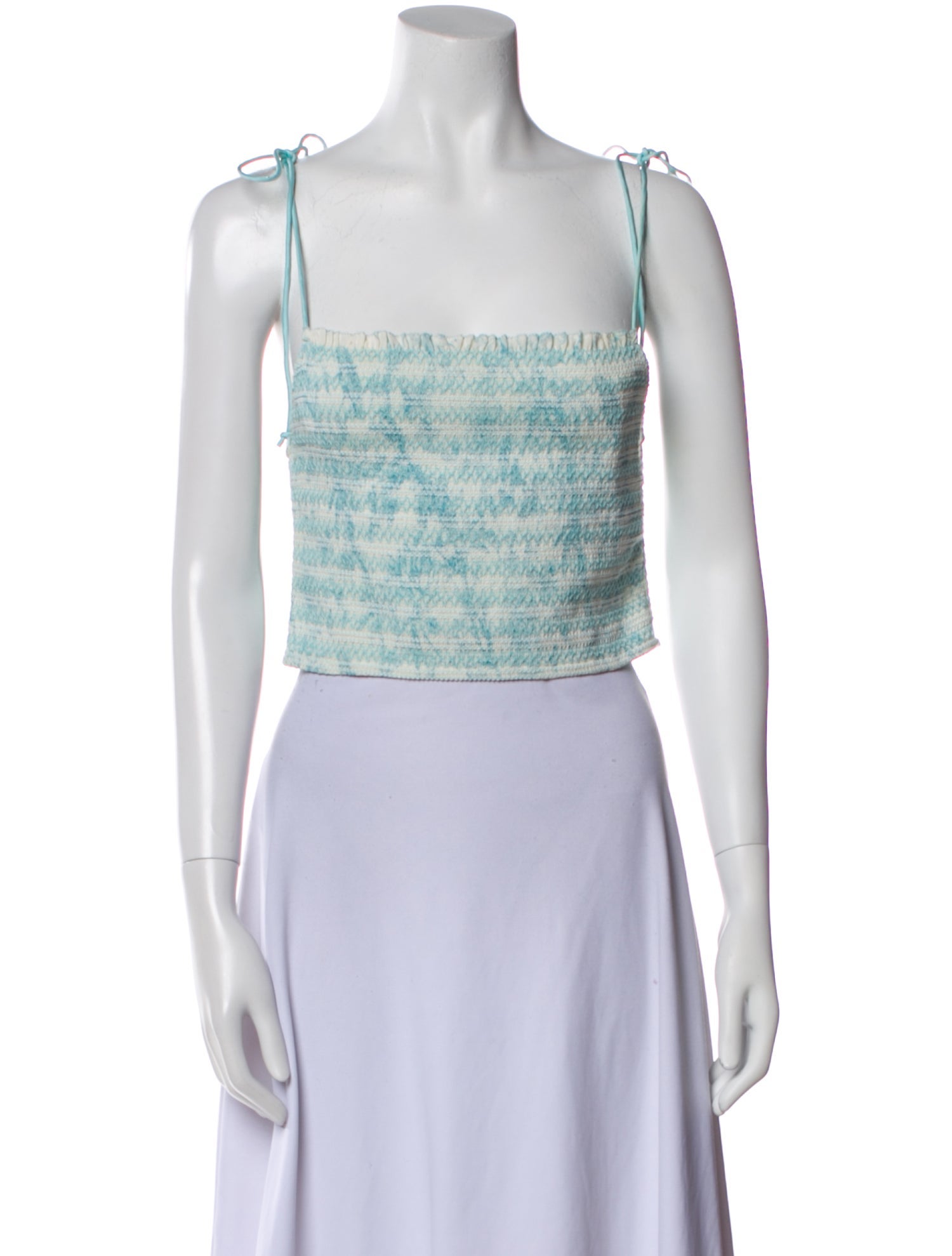 Alice + Olivia Printed Square Neckline Crop Top