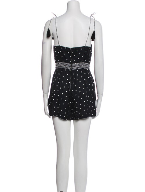 Alice + Olivia Polka Dot Print Square Neckline Romper
