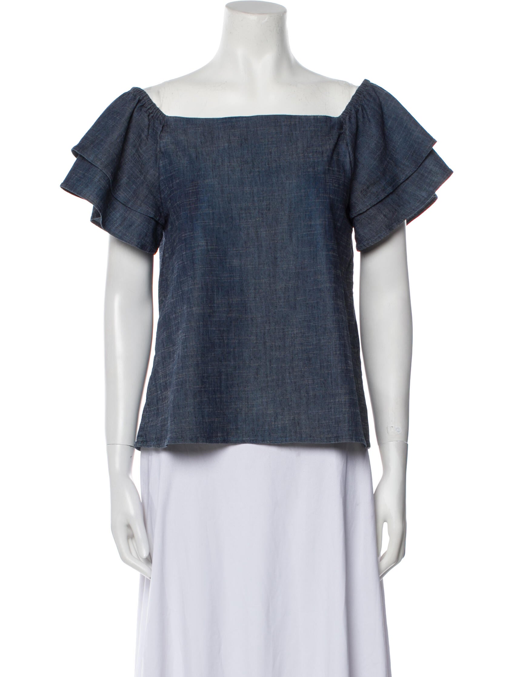 Alice + Olivia Square Neckline Short Sleeve Top