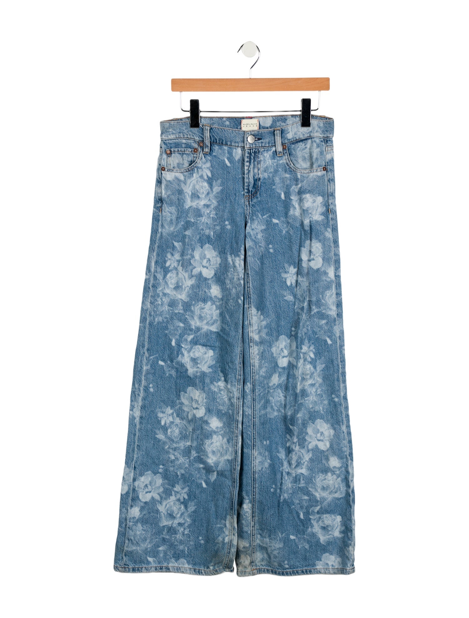 Alice + Olivia Mid-Rise Wide Leg Jeans
