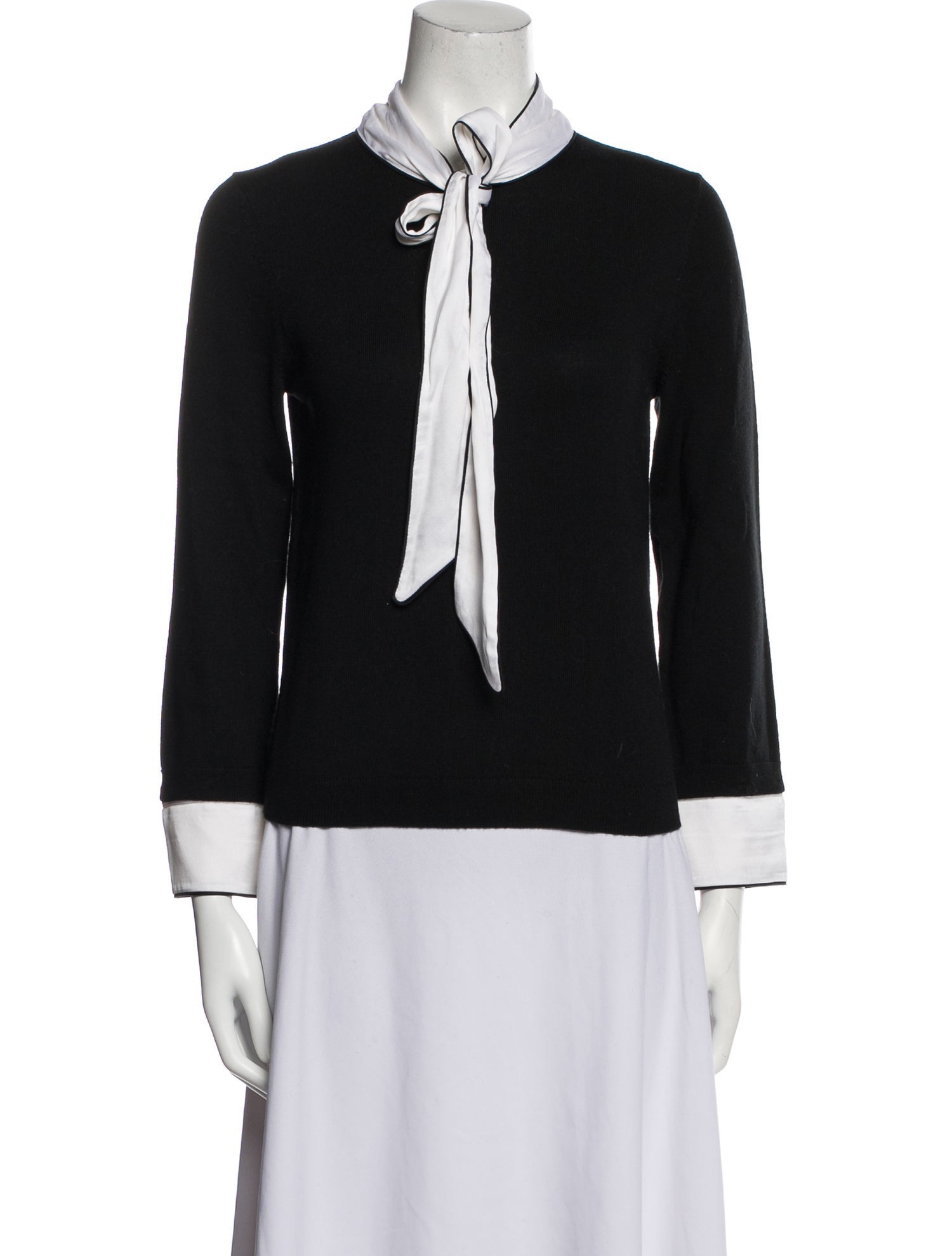 Alice + Olivia Wool Tie Neck Sweater