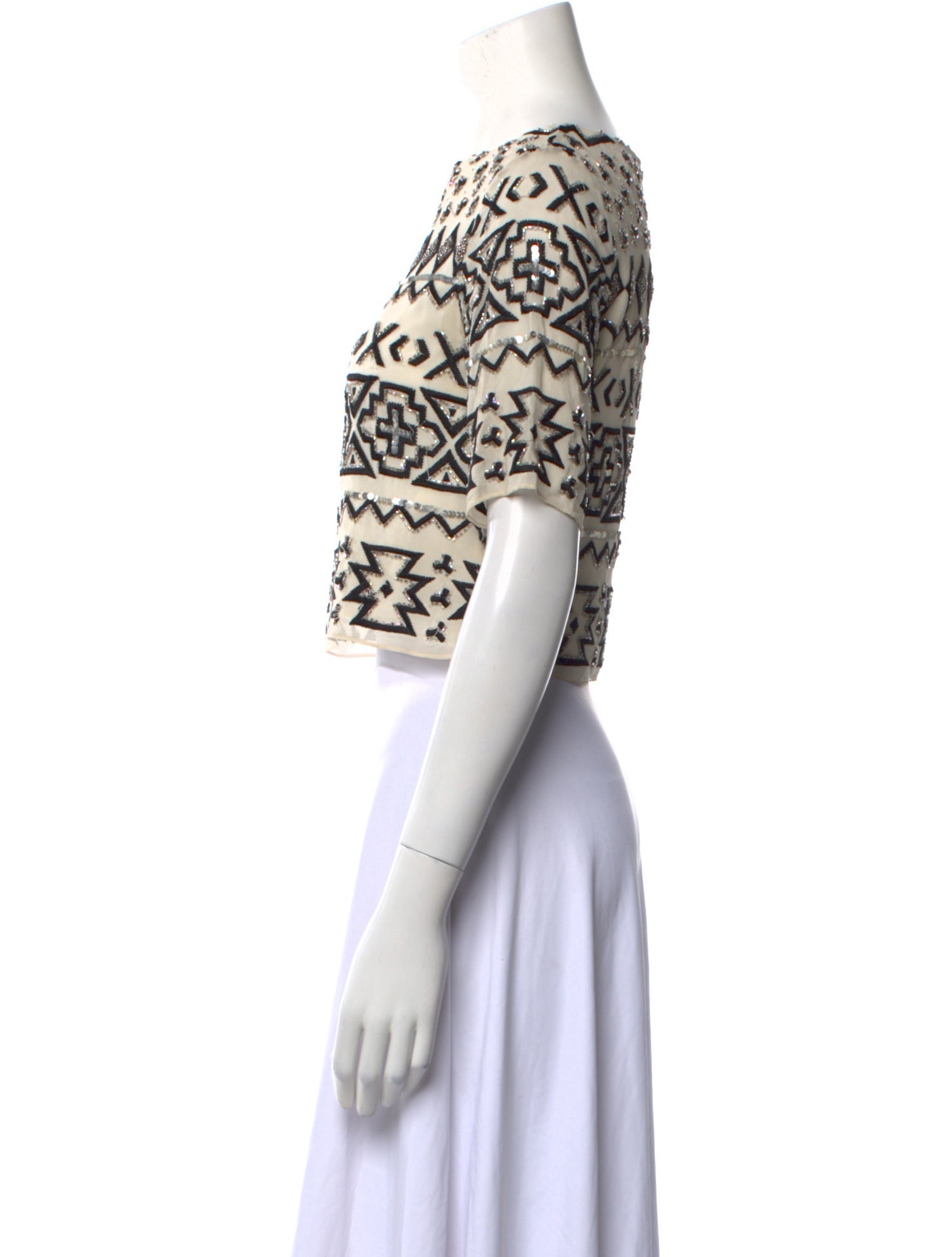 Alice + Olivia Silk Printed Crop Top