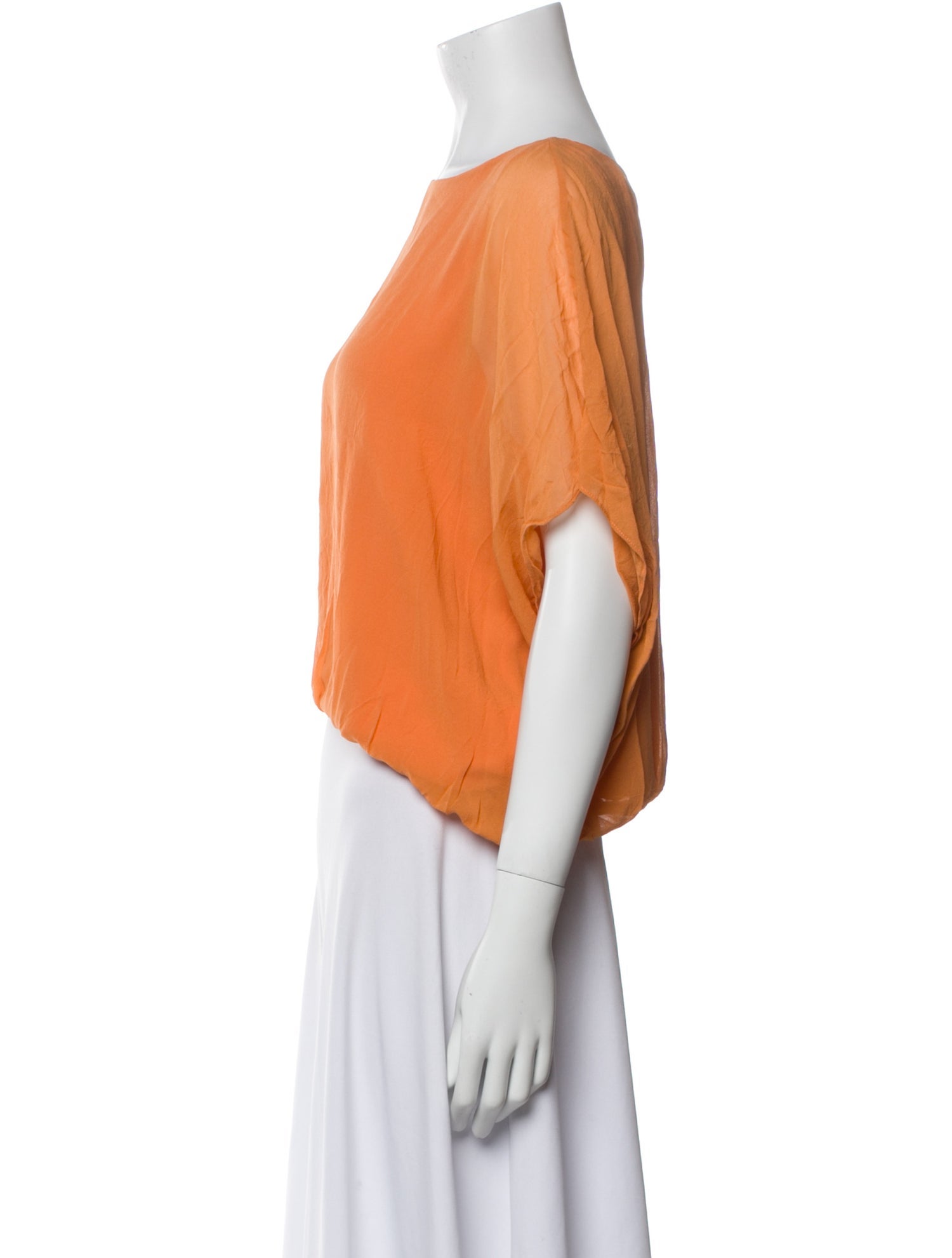 Alice + Olivia Silk Bateau Neckline Crop Top