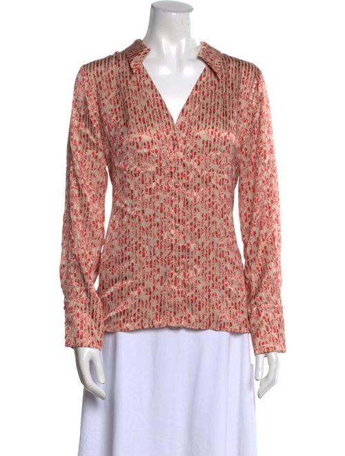 Alice + Olivia Printed Long Sleeve Blouse