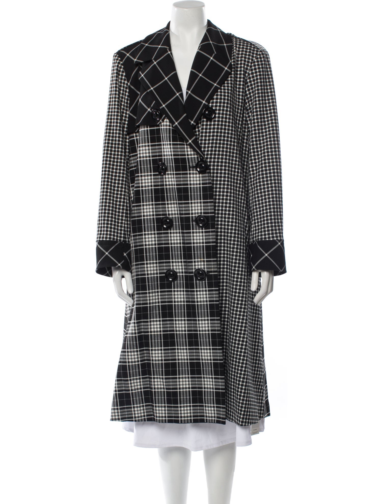 Alice + Olivia Plaid Print Trench Coat