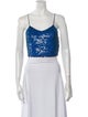 Alice + Olivia Sequin Square Neckline Crop Top