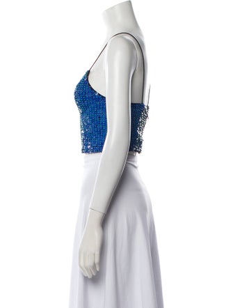 Alice + Olivia Sequin Square Neckline Crop Top