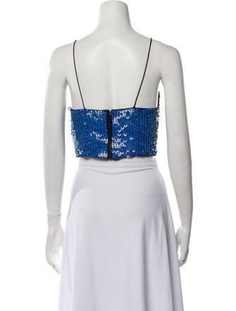 Alice + Olivia Sequin Square Neckline Crop Top
