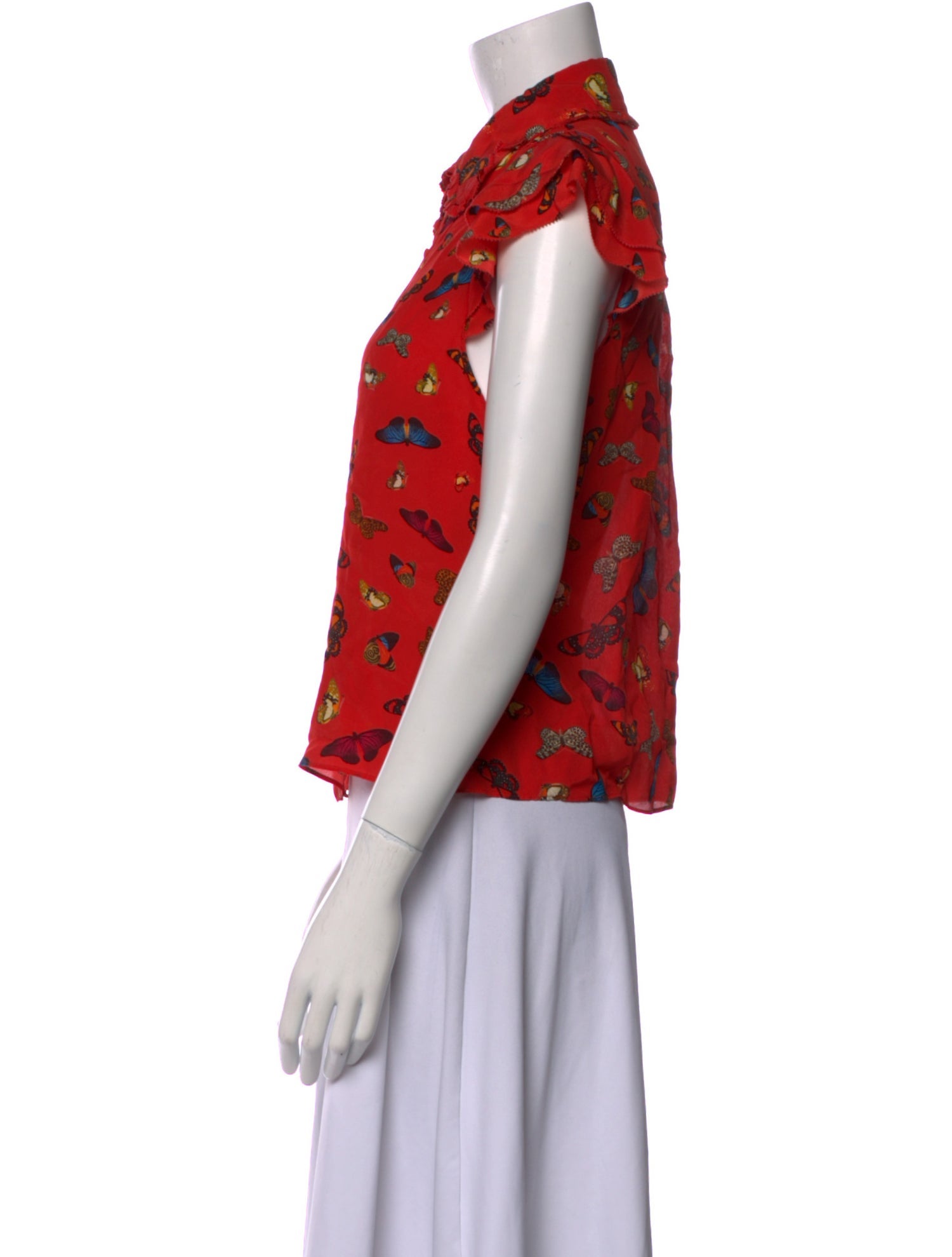 Alice + Olivia Silk Printed Button-Up Top