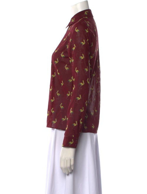 Alice + Olivia Silk Printed Button-Up Top