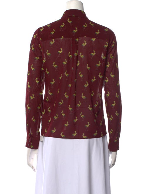 Alice + Olivia Silk Printed Button-Up Top