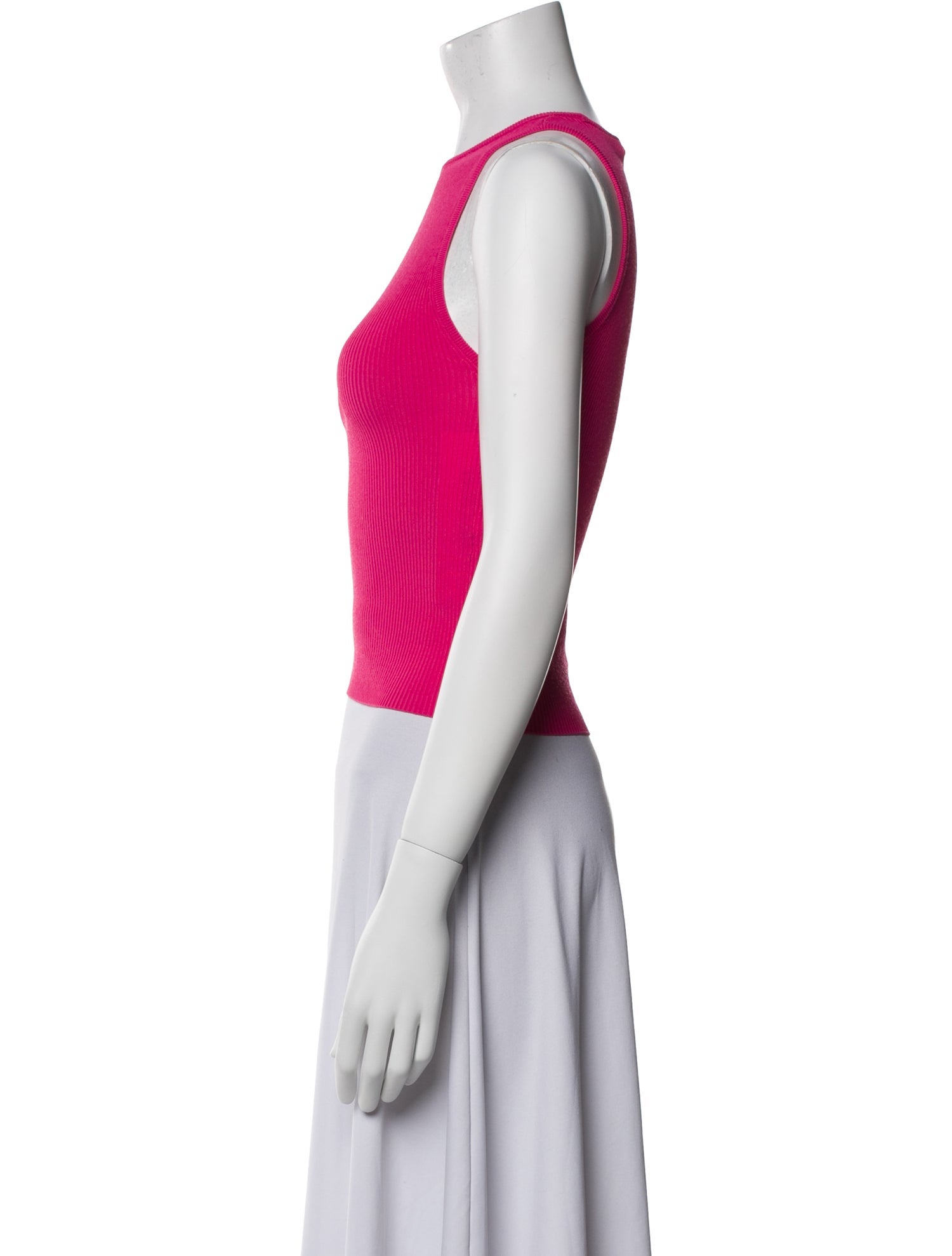 Alice + Olivia Crew Neck Sleeveless Crop Top