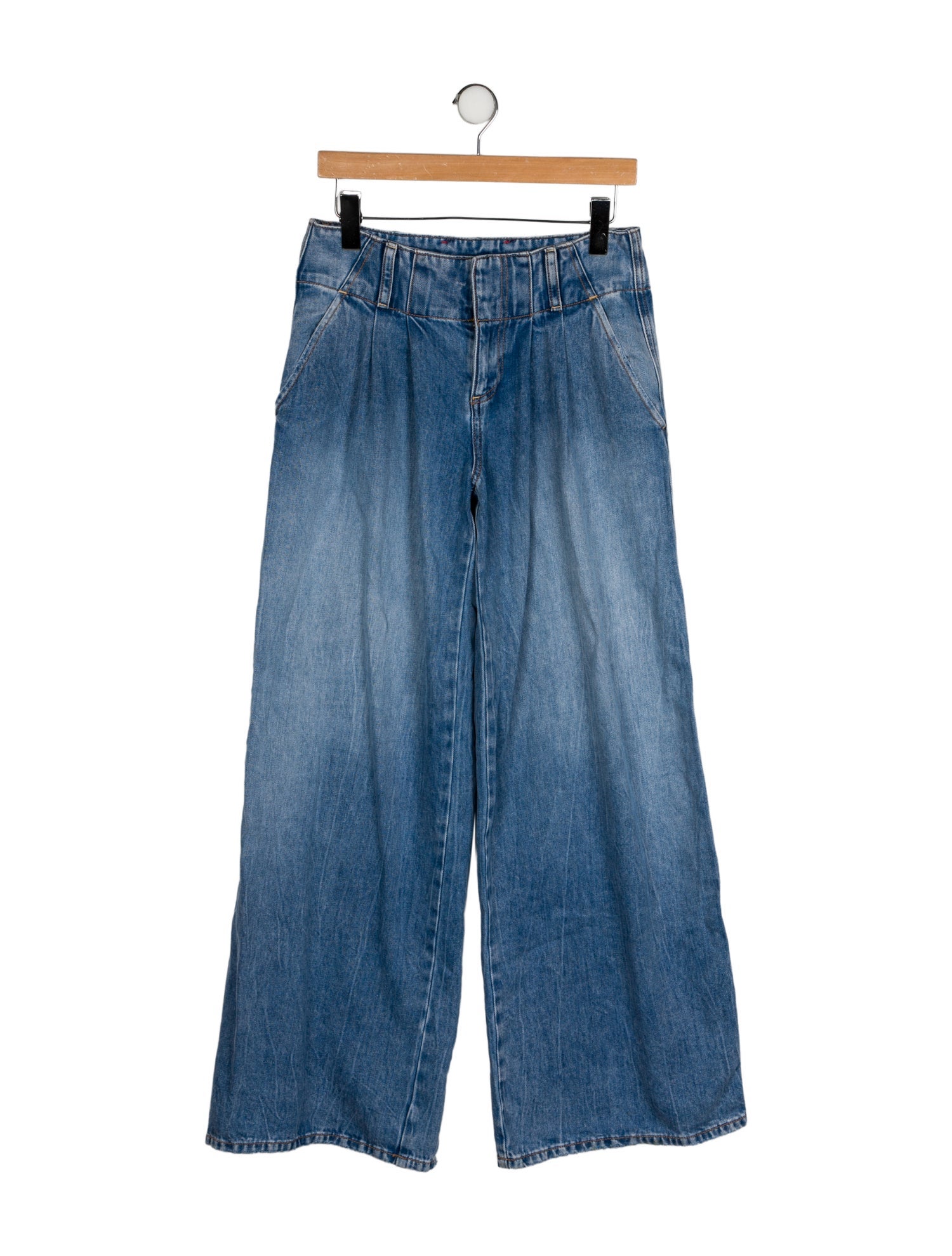 Alice + Olivia Mid-Rise Wide Leg Jeans