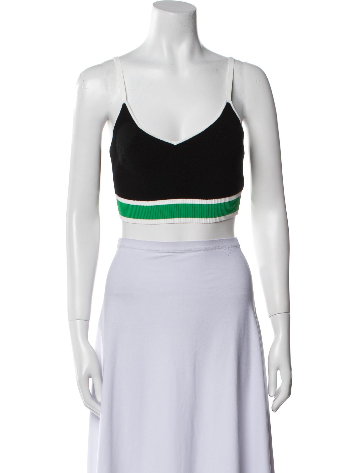 Alice + Olivia Colorblock Pattern Square Neckline Crop Top