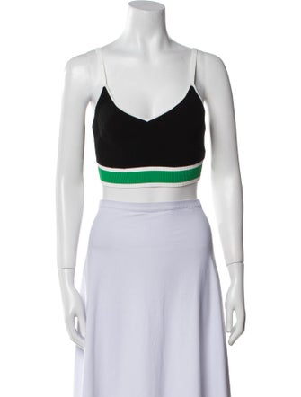 Alice + Olivia Colorblock Pattern Square Neckline Crop Top