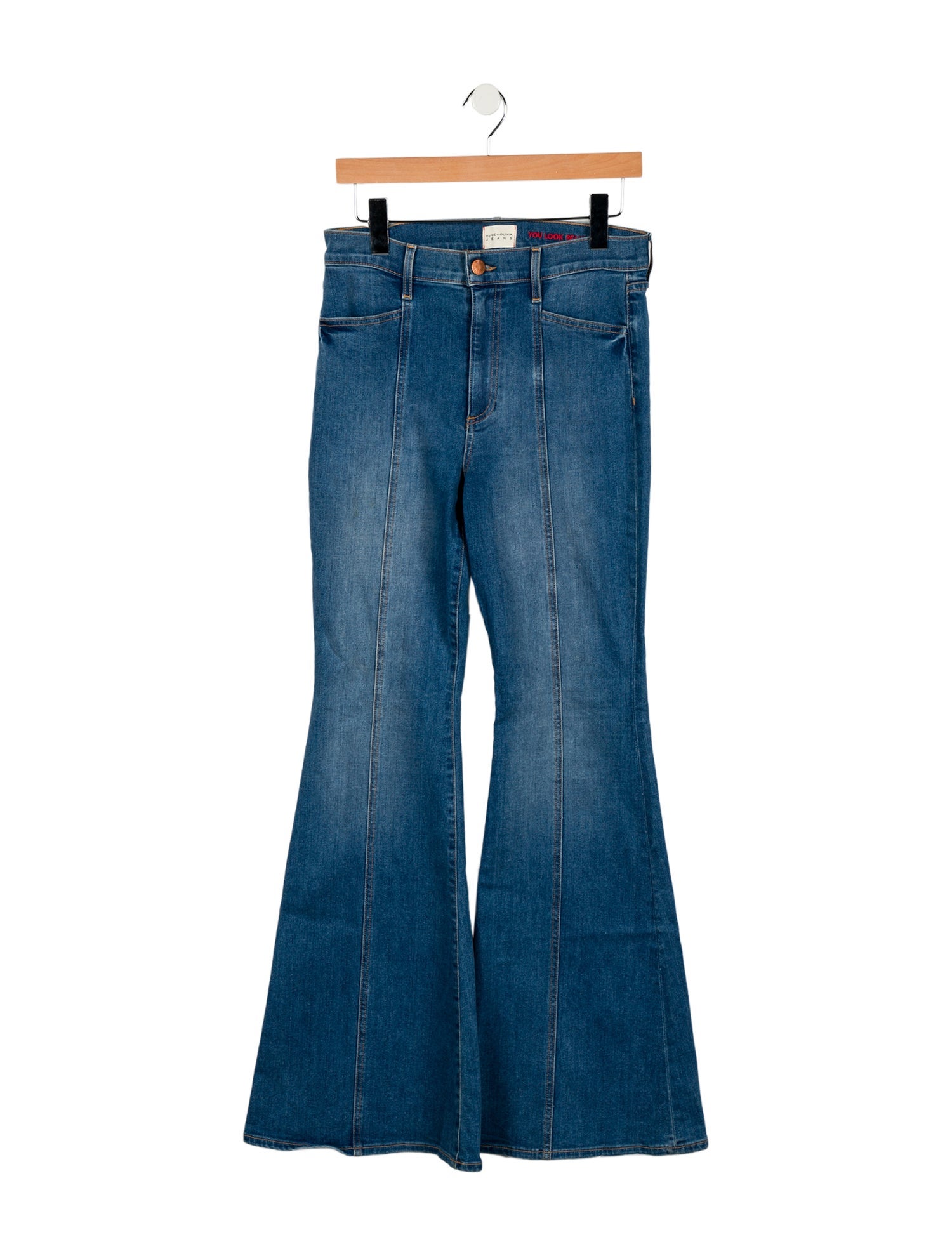 Alice + Olivia Mid-Rise Wide Leg Jeans