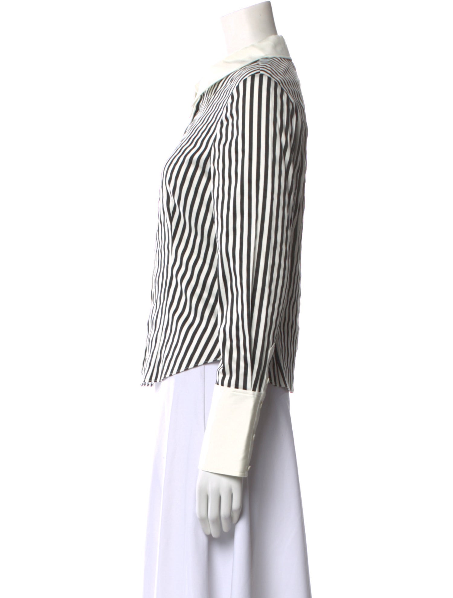 Alice + Olivia Striped Long Sleeve Button-Up Top w/ Tags