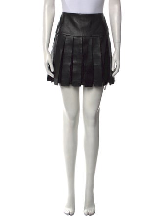 Alice + Olivia Pleated Accents Mini Skirt