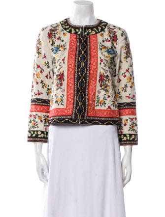 Alice + Olivia Linen Printed Evening Jacket