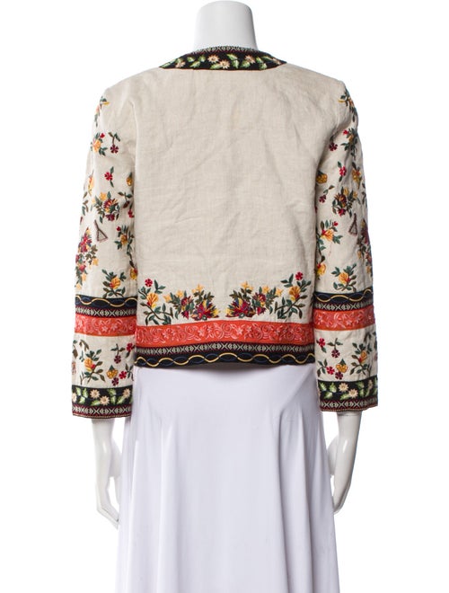 Alice + Olivia Linen Printed Evening Jacket