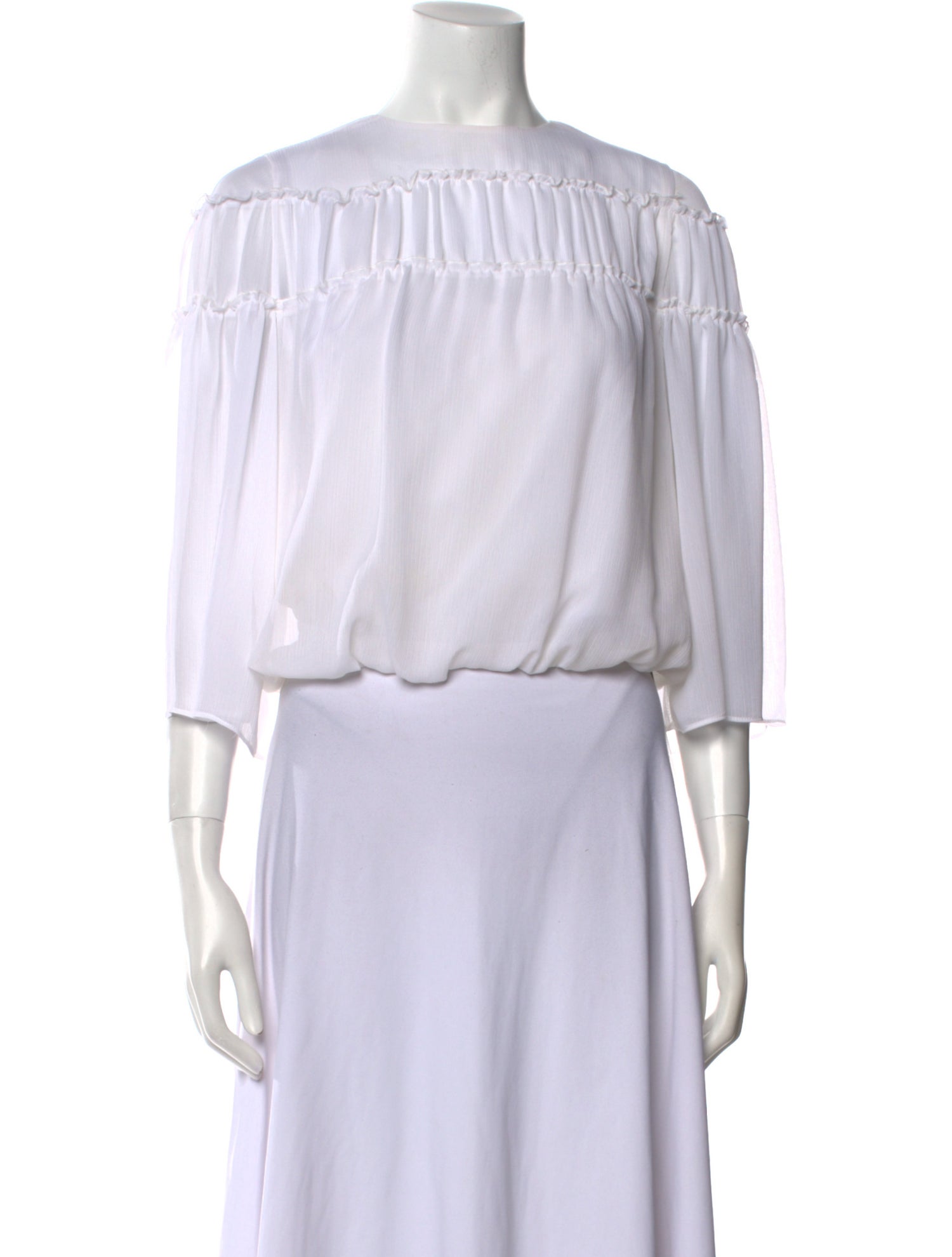 Alice + Olivia Silk Bateau Neckline Crop Top