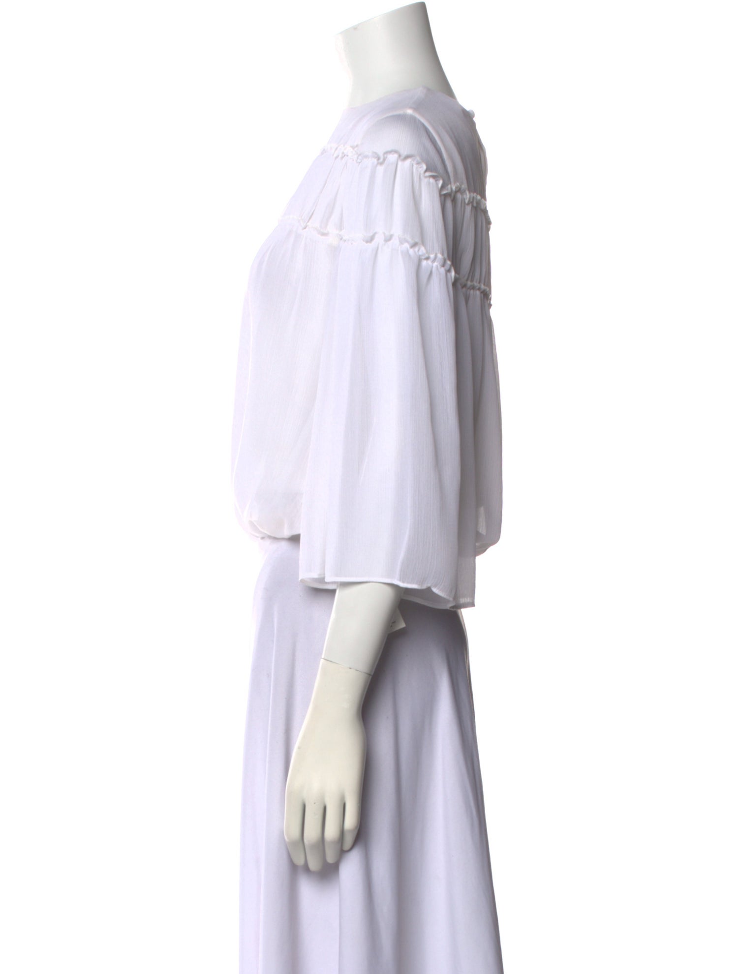 Alice + Olivia Silk Bateau Neckline Crop Top