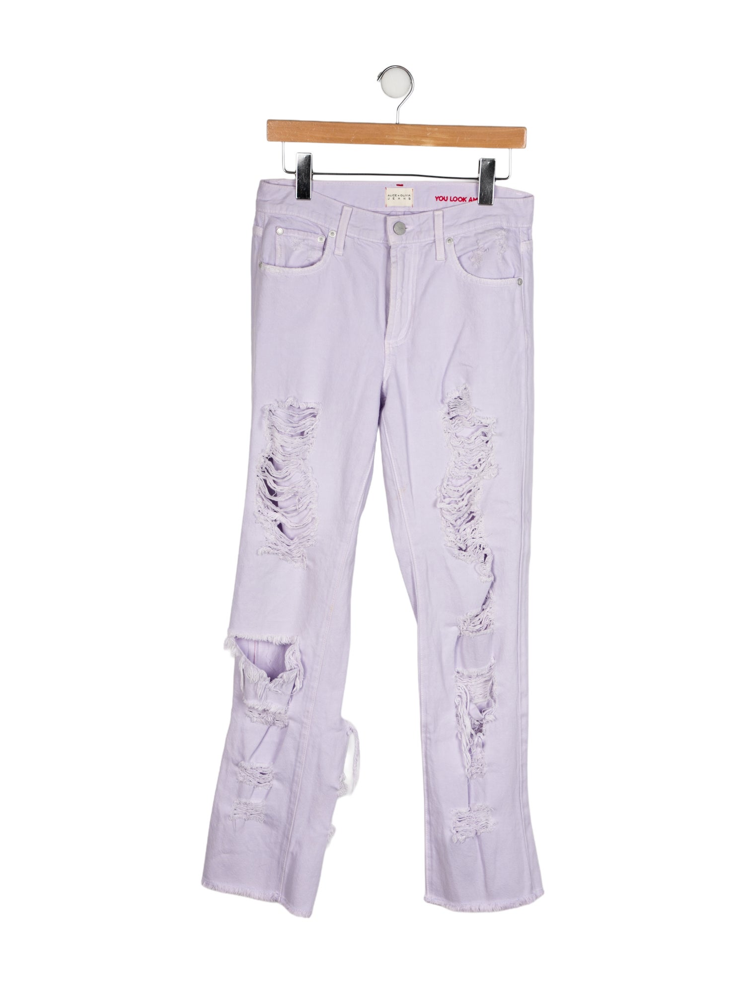 Alice + Olivia Mid-Rise Straight Leg Jeans