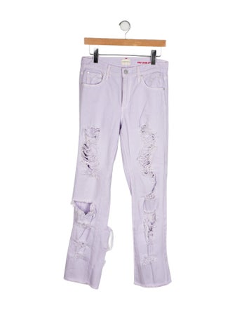 Alice + Olivia Mid-Rise Straight Leg Jeans