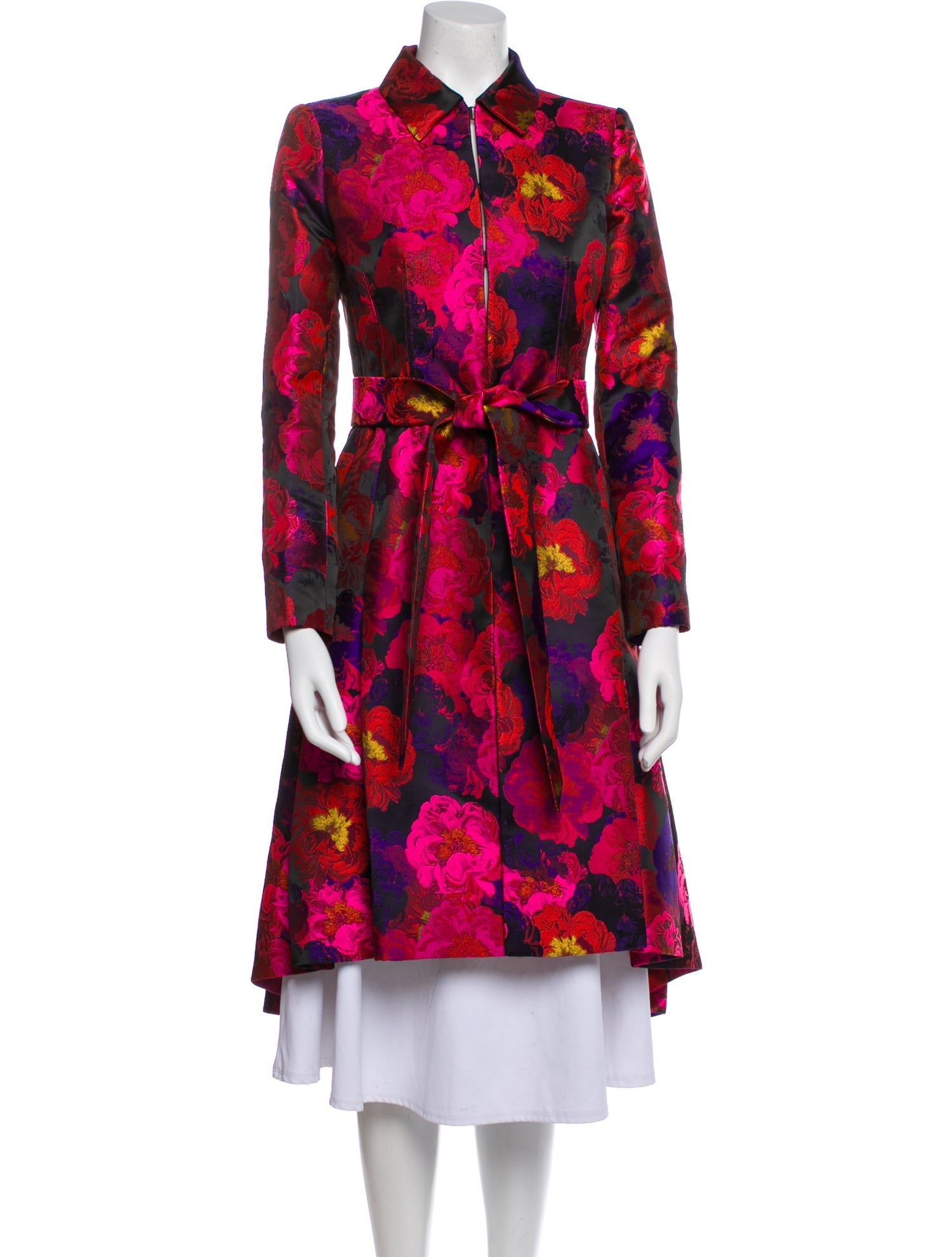 Alice + Olivia Floral Print Trench Coat