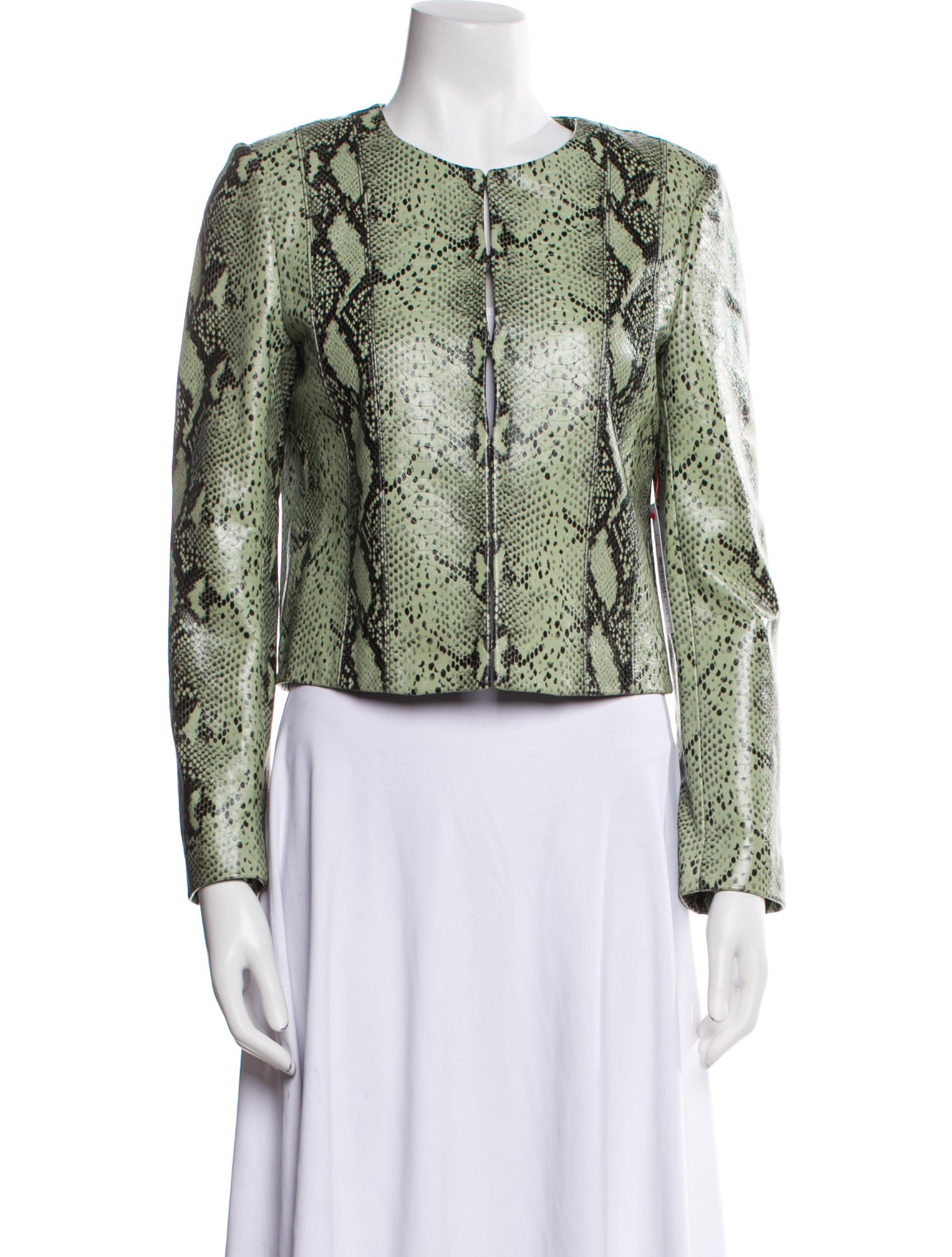 Alice + Olivia Leather Printed Jacket