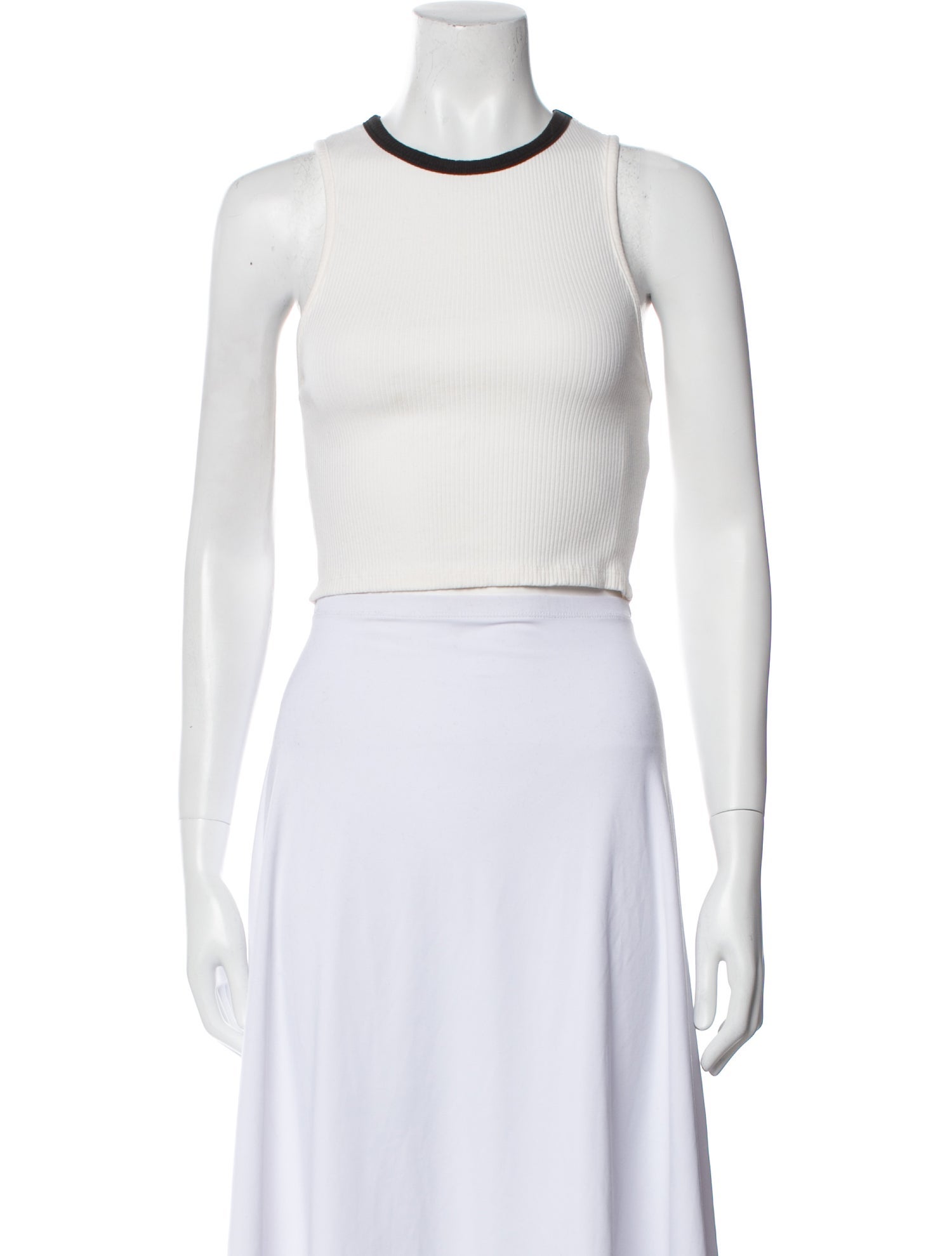 Alice + Olivia Crew Neck Sleeveless Crop Top