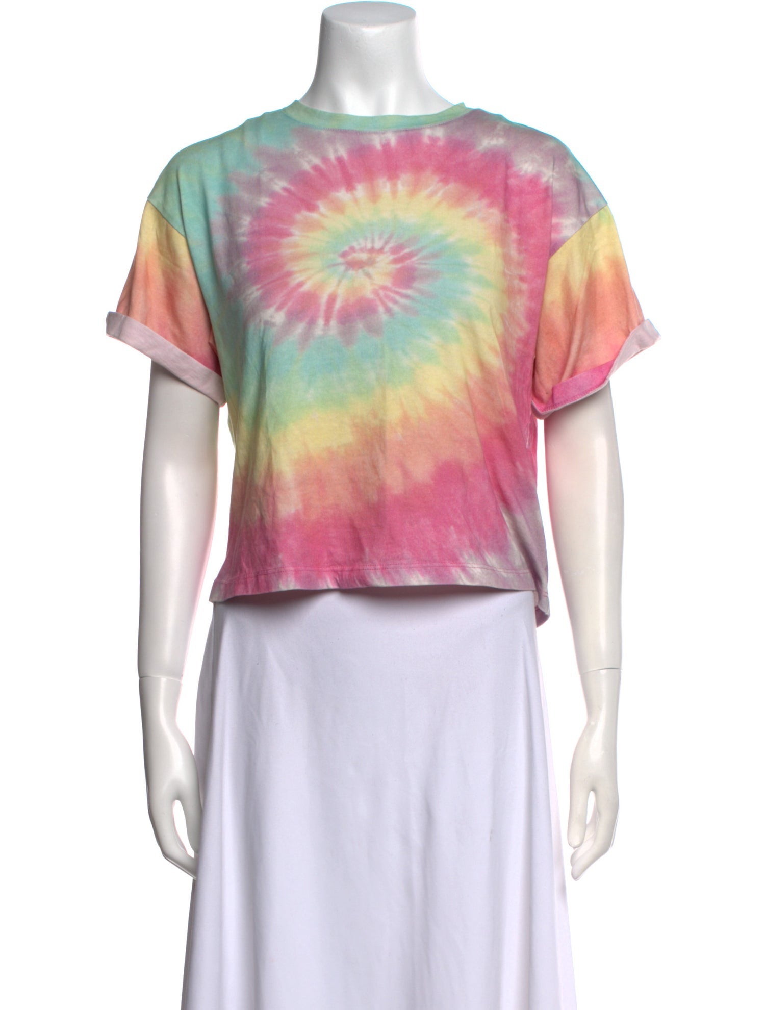 Alice + Olivia Tie-Dye Print Bateau Neckline T-Shirt