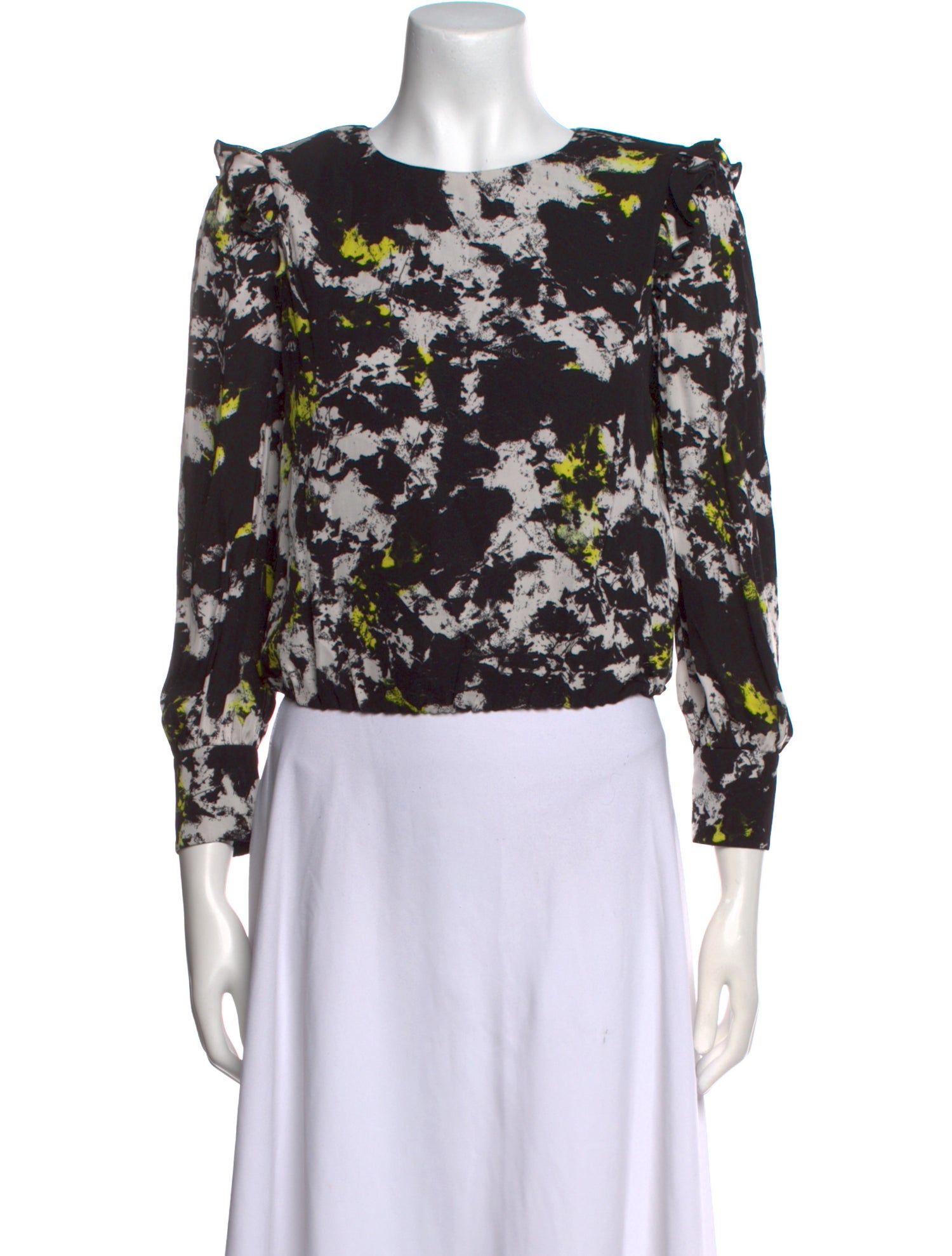 Alice + Olivia Floral Print Bateau Neckline Blouse