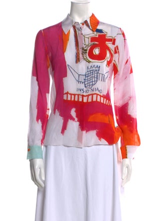 Alice + Olivia Silk Printed Polo