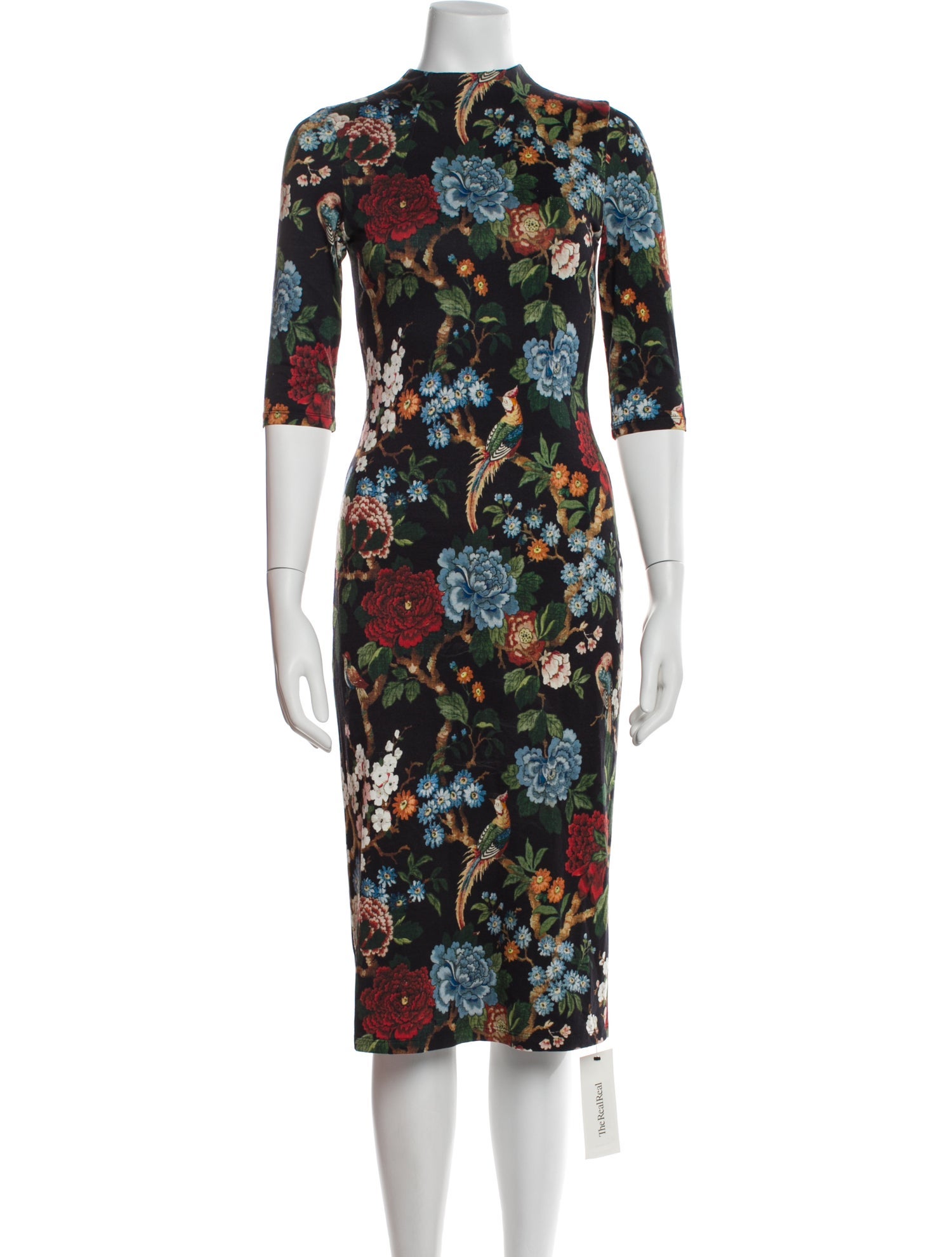 Alice + Olivia Floral Print Midi Length Dress